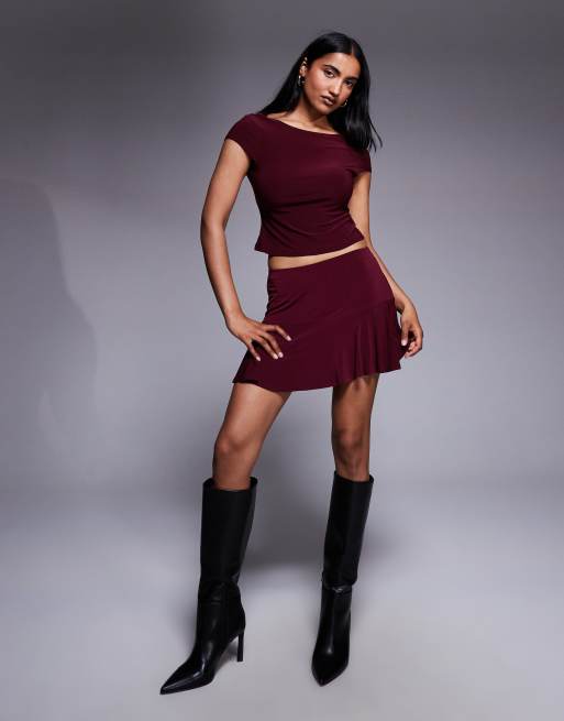 ASOS DESIGN co-ord slinky flippy mini skirt