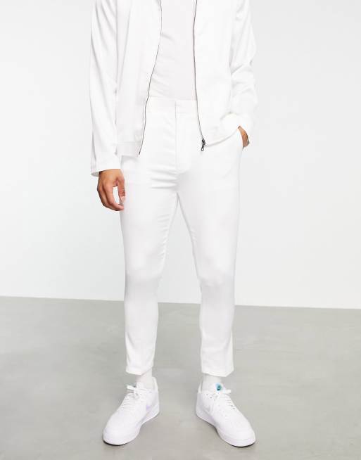 Smart white cropped trousers new arrivals