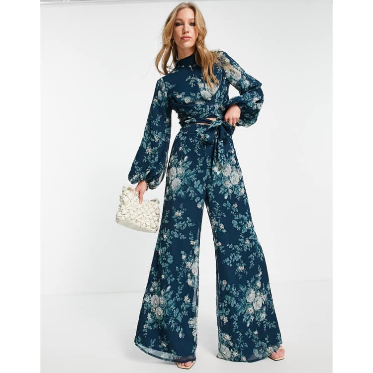 Navy floral sale pants