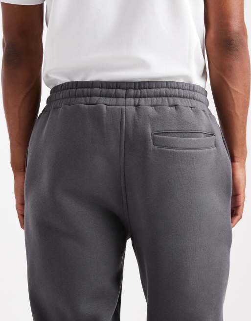 ASOS DESIGN co-ord straight joggers with pin tucks in charcoal