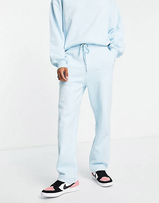 Tracksuits co-ord straight leg jersey joggers in blue 