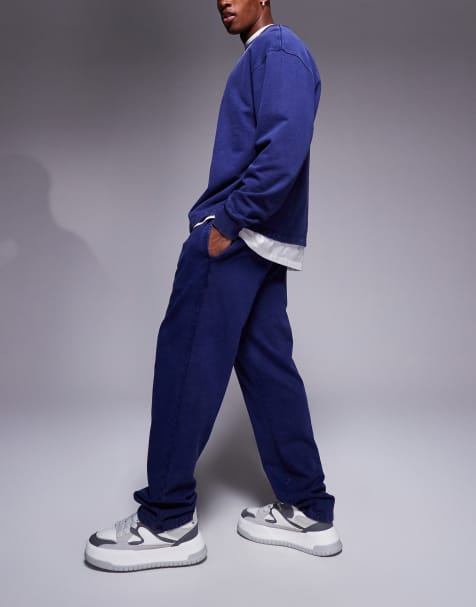 ASOS DESIGN co-ord straight leg joggers in washed navy - NAVY - view 1