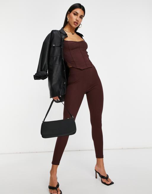 Stradivarius sculpt legging in brown, ASOS