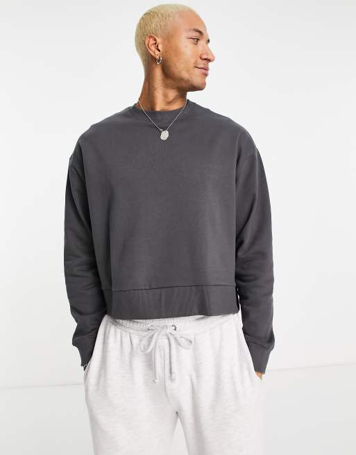 ASOS DESIGN co-ord super oversized boxy sweatshirt in washed black | ASOS