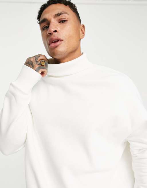 ASOS DESIGN co-ord super oversized turtle neck in white