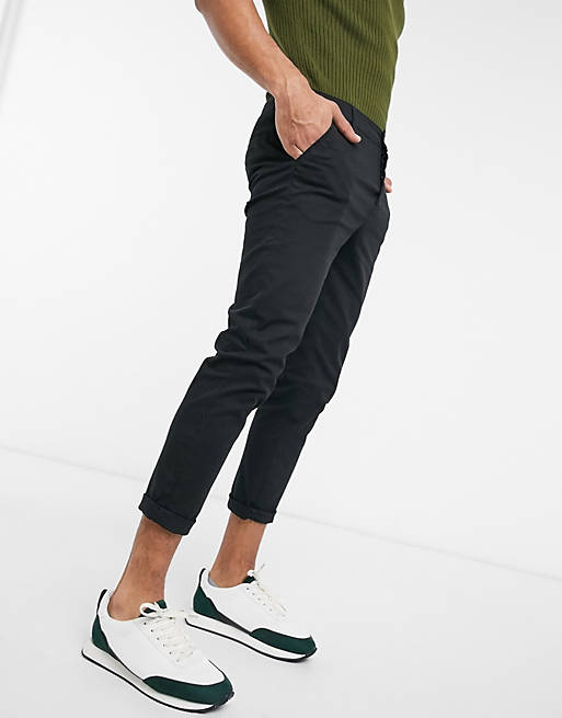 ASOS DESIGN co-ord super skinny cropped chinos in black