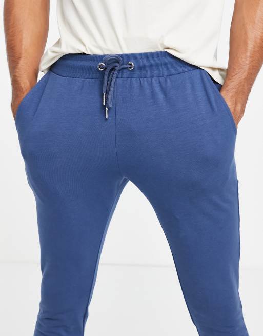 Blue skinny joggers store