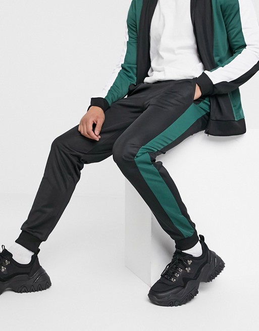 ASOS DESIGN co-ord super skinny joggers in poly tricot in colour block