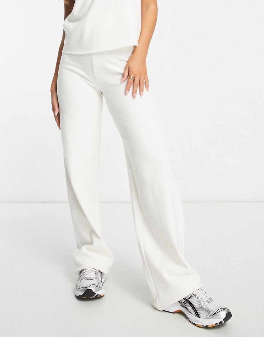 ASOS DESIGN co-ord super soft wide leg trouser in winter white