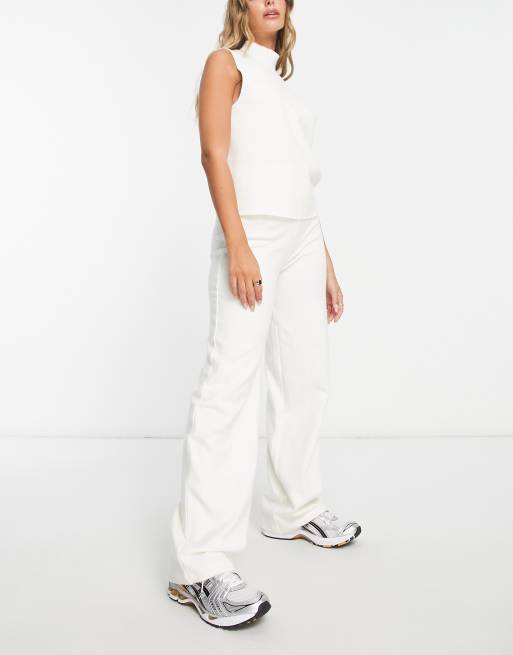 ASOS DESIGN co-ord super soft wide leg trouser in winter white