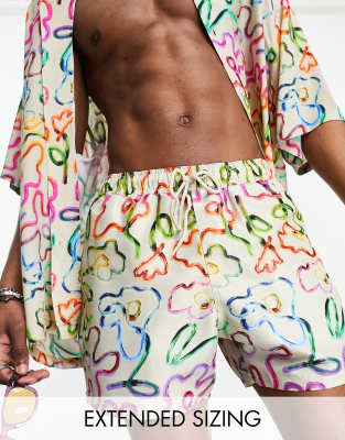 ASOS DESIGN co-ord swim shorts in short length in floral print - ASOS Price Checker