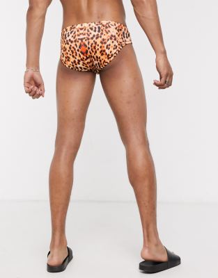 leopard print swim shorts