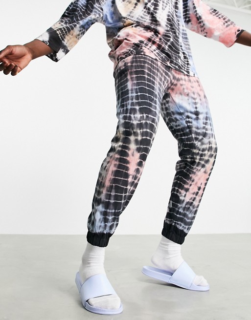ASOS DESIGN co-ord tapered joggers in tie dye