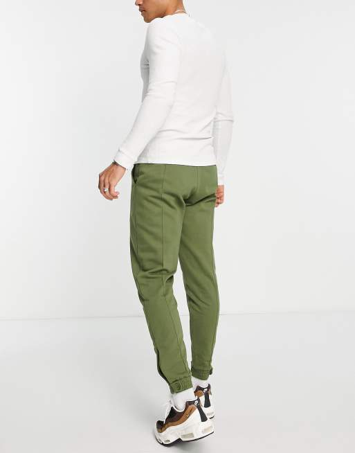 ASOS DESIGN tapered joggers in olive green