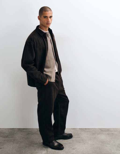 ASOS DESIGN co-ord tapered trousers with wool in brown, 5 of 5