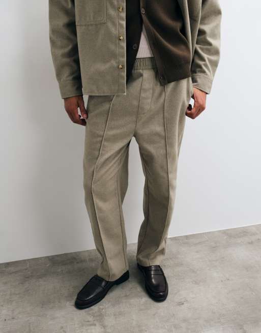 ASOS DESIGN co-ord tapered trousers with wool in light brown, 2 of 5