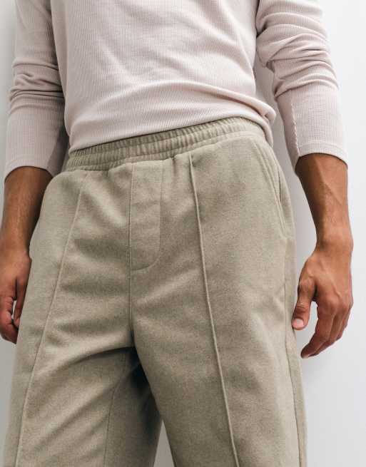 ASOS DESIGN co-ord tapered trousers with wool in light brown, 4 of 5