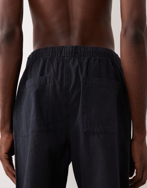 ASOS DESIGN co-ord textured jorts in mid length in black, 4 of 5