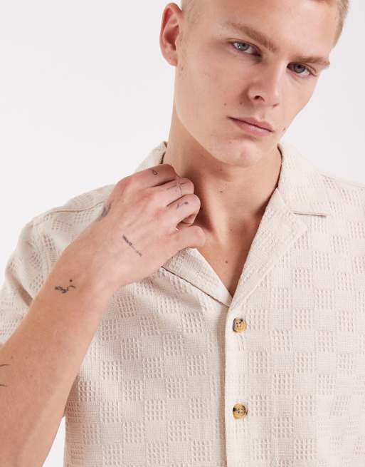 ASOS DESIGN co-ord textured shirt in ecru, 3 of 5