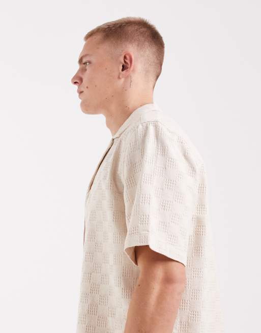 ASOS DESIGN co-ord textured shirt in ecru, 4 of 5