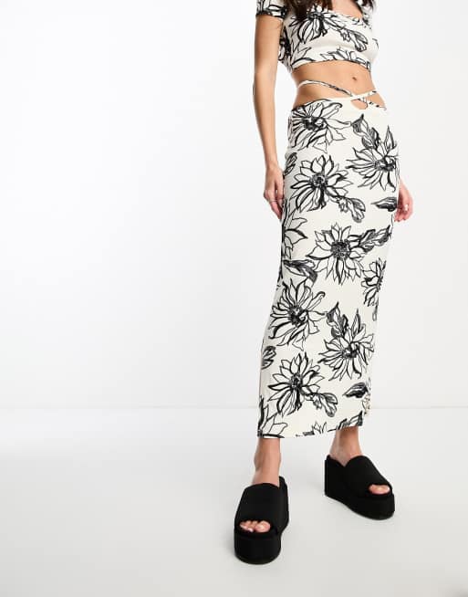 Black and white top skirt asos