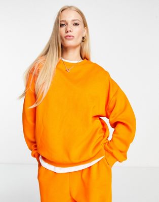 ASOS DESIGN co-ord ultimate oversized sweatshirt in orange - ASOS Price Checker