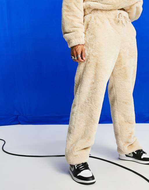 Fur sweatpants hot sale