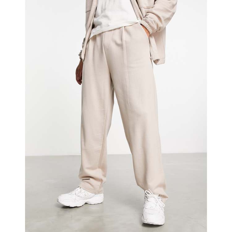Beige Joggers Petite Oversized Wide Leg Joggers Stradivarius Wide
