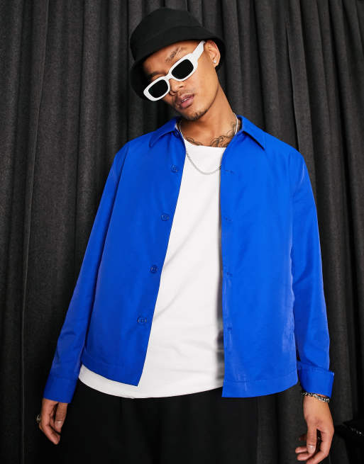ASOS DESIGN - Coachjack van lichtgewicht nylon in blauw