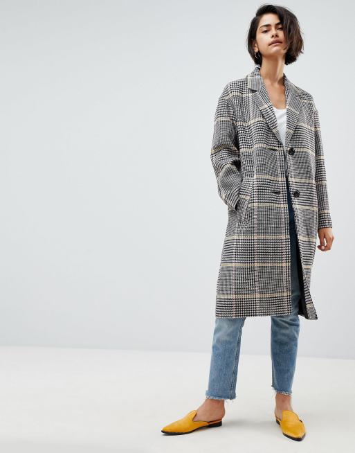 ASOS DESIGN coat in coloured check