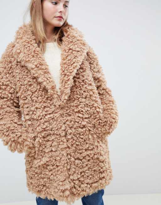 Fluffy hotsell borg coat