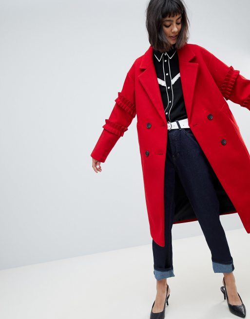 Asos red sale coat