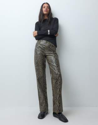 Asos Design Coated Jeans In Green
