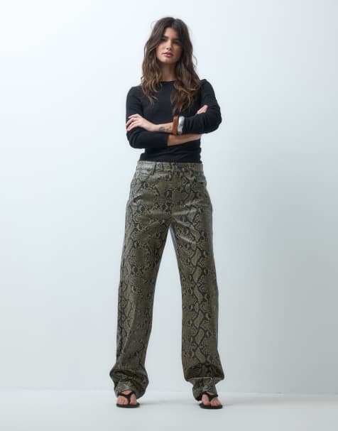 ASOS DESIGN coated snake print jean - view 1
