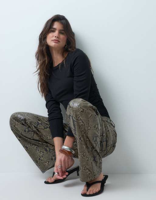 ASOS DESIGN coated snake print jeans, 5 of 5