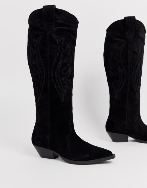 Black suede shop cowgirl boots