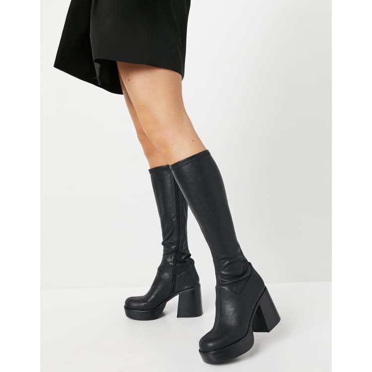 asos white knee high boots