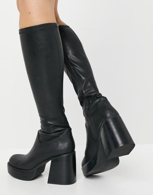 Black knee clearance high boots asos