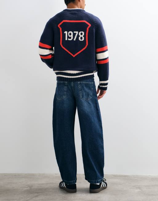ASOS DESIGN cocoon-jeans i mörkblå tvätt, 2 av 5