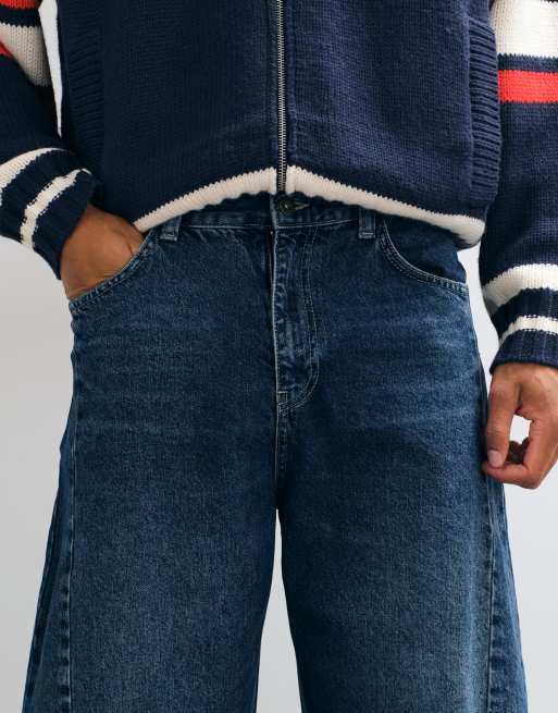 ASOS DESIGN cocoon jeans in dark wash blue, 4 of 5