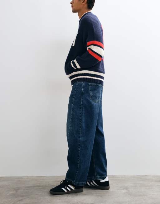 ASOS DESIGN Cocoon-Jeans in dunkel gewaschenem Blau, 3 von 5