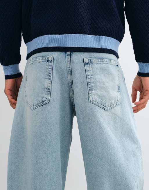 ASOS DESIGN cocoon jeans in light wash blue, 5 of 5