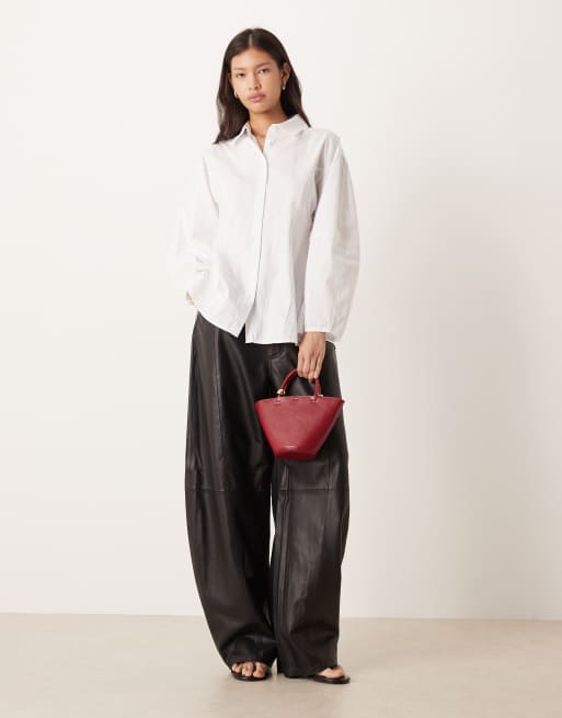 ASOS DESIGN cocoon sleeve cinch back shirt in white, 2 of 4