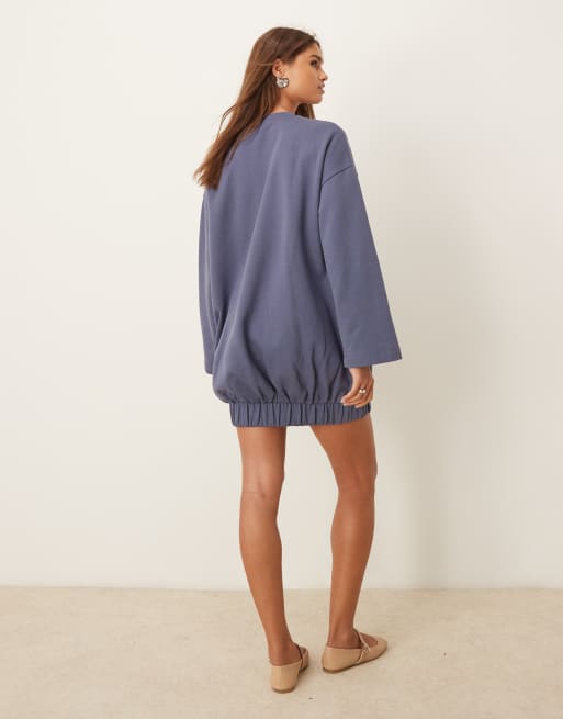denim cocoon sleeve mini dress Scanlan Theodore - Denim Cocoon Sleeve Mini Dress - White