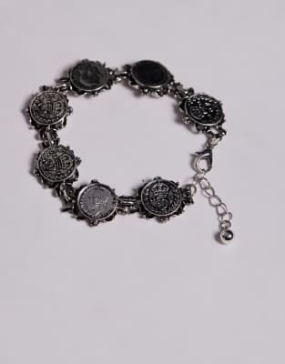 ASOS DESIGN ASOS DESIGN coin pendant chain bracelet in silver