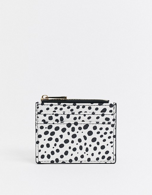 ASOS DESIGN coin purse and cardholder in spot print