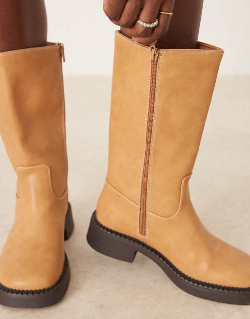 ASOS DESIGN - Colby - Bottes de camionneur à enfiler hauteur genou - Camel, 4 de 4