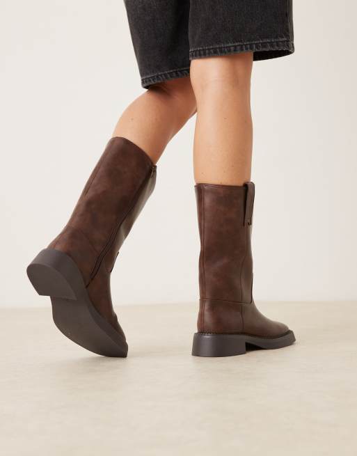 ASOS DESIGN Colby pull on trucker knee boot in brown, 3 of 4