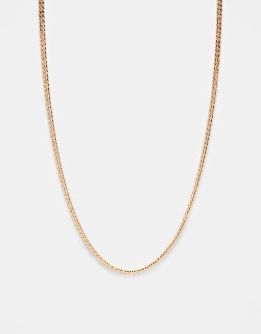 ASOS DESIGN - Collana a catenina corta slim da 4 mm color oro 
