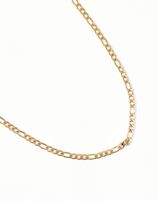ASOS DESIGN - Collana a catenina figaro in acciaio inossidabile resistente all'acqua color oro  , 2 di 3